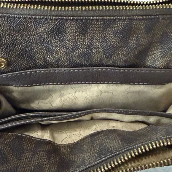 Michael Kors Dark Brown and Tan Crossbody Bag - Picture 11 of 11